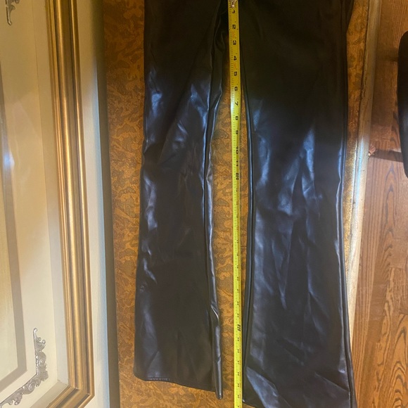 New Pink black pleather pants, brand new, size medium but fits like a small - Picture 7 of 7